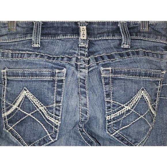 Ariat Real Jeans Women Sz 27R Mid Rise Straight Leg Blue Denim Length 31 - Picture 9 of 13